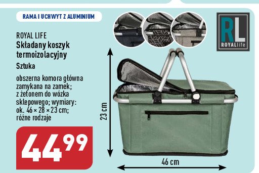 Koszyk termoizolacyjny 46 x 28 x 23 cm Royal life promocja