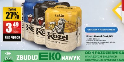 Piwo Kozel O-4.6% promocja w Supeco