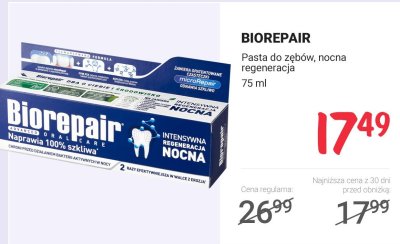 Pasta do zębów BIOREPAIR nocna regeneracja promocja w Rossmann