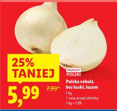 Cebula polska bez łuski, luzem promocja w Lidl