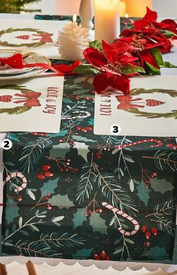 Bieżnik świąteczny 40x150 cm, różne wzory promocja w Netto