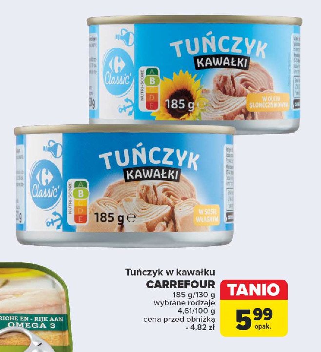 Tuńczyk kawałki w sosie własnym Carrefour classic promocja