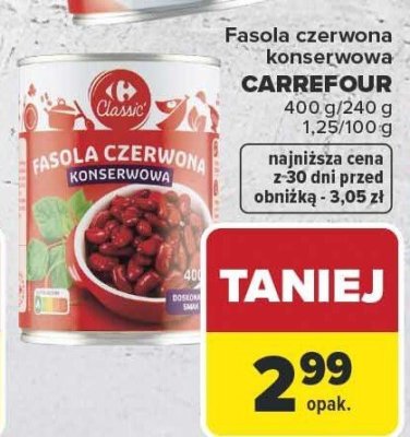 Fasola czerwona konserwowa Carrefour promocja w Carrefour
