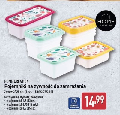 Pojemniki do zamrażania żywności 1.2 l 233 x 118 x 112 mm Home creation promocja