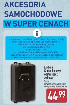 Samochodowy odstraszacz zwierząt RIDE+GO promocja w Aldi