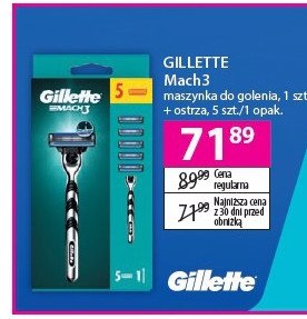 Maszynka do golenia + 5 wkładów Gillette mach3 promocja