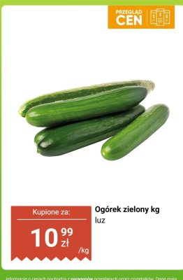 Ogórek zielony luz promocja w Dino