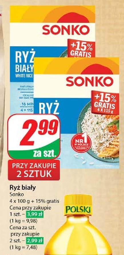 Ryż biały Sonko promocja w Dino