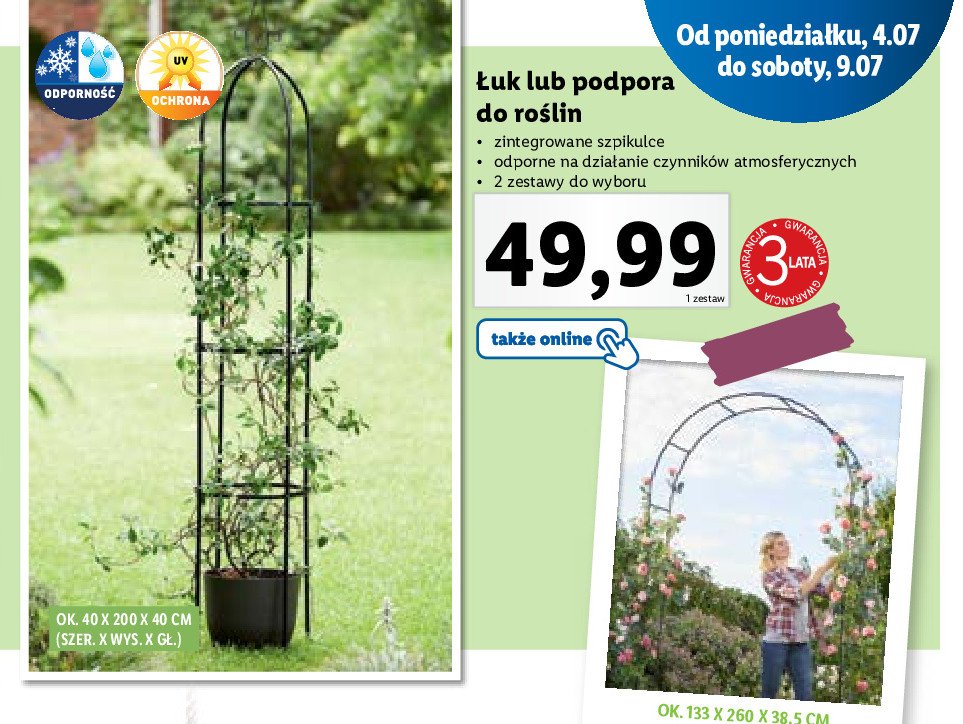 Łuk do roślin pnących promocja