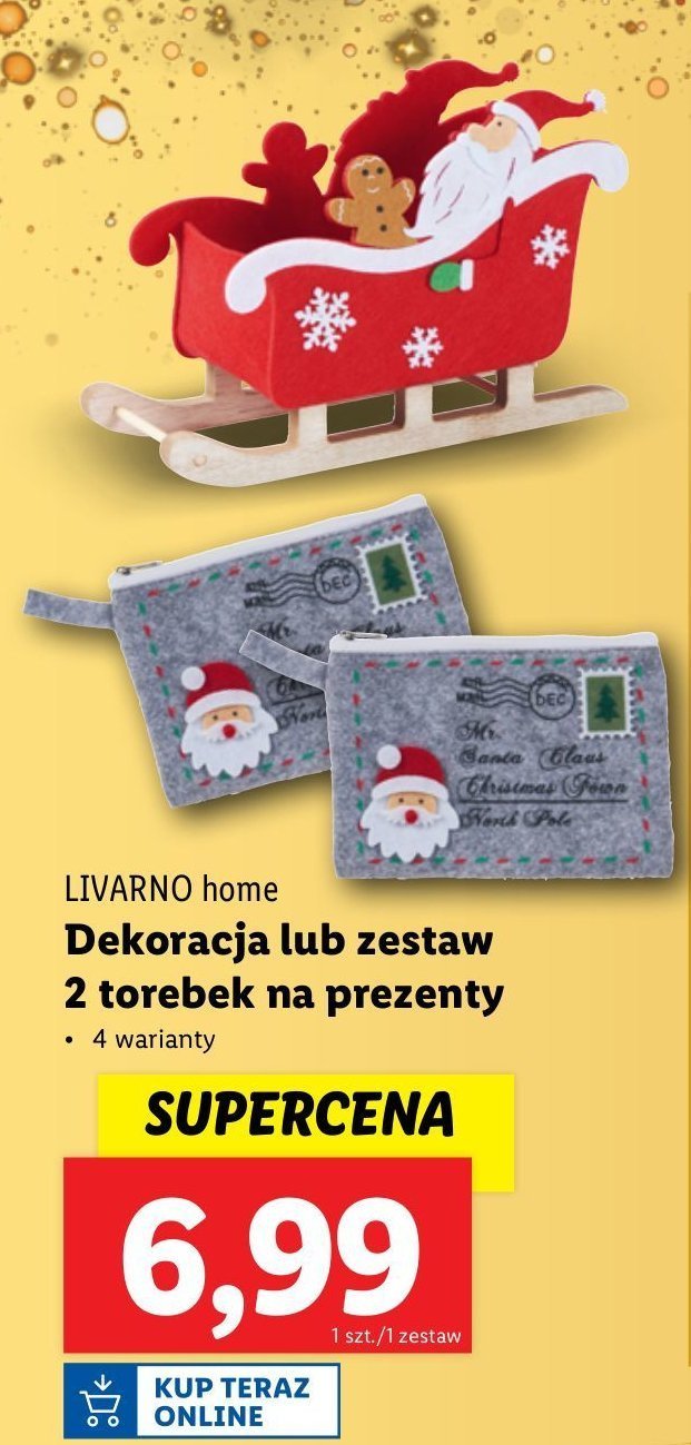 Dekoracja świąteczna mikołaj LIVARNO HOME promocja