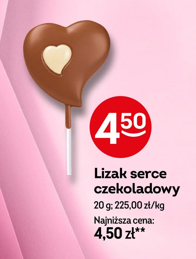 Lizak czekoladowy serce promocja w Żabka