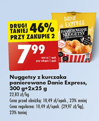 Nuggetsy z piersi kurczaka panierowane + 2 sosy Danie express promocja