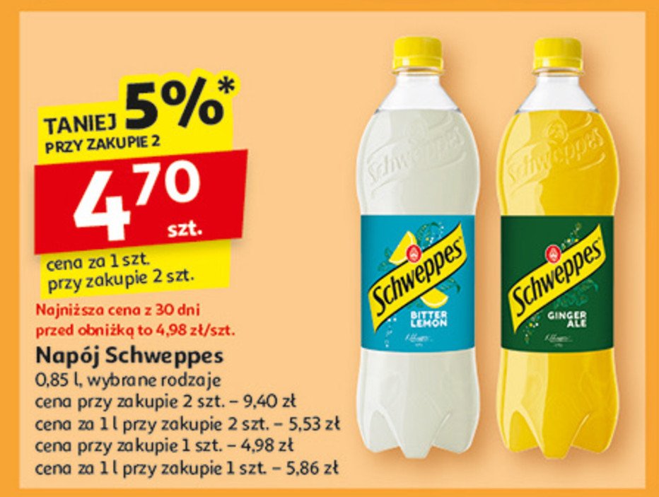 Napój ginger ale Schweppes promocja