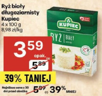 Ryż biały długoziarnisty Kupiec promocja w Delikatesy Centrum