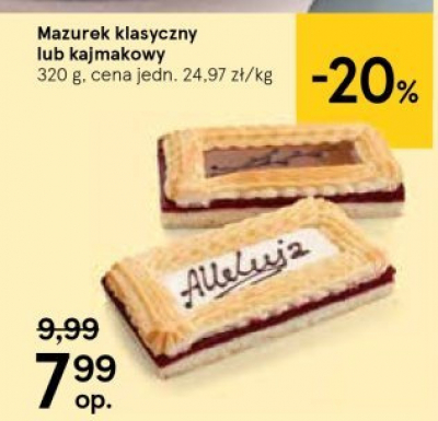 Mazurek kajmakowy promocja