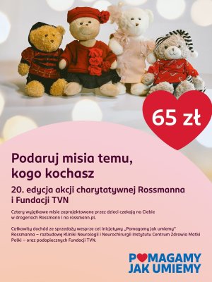 Pluszowy miś charytatywny Rossmann promocja w Rossmann