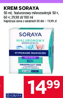 Krem ujędrniający na dzień i na noc Soraya hialuronowy mikrozastrzyk multi-odbudowa 50+ promocja w Stokrotka