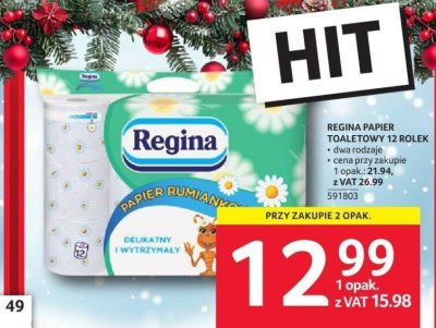 Regina papier toaletowy 12 rolek promocja w Selgros