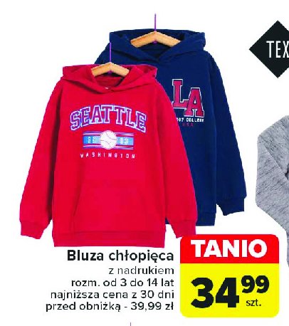 Bluza chłopięca z nadrukiem 3-14 lat Tex promocja