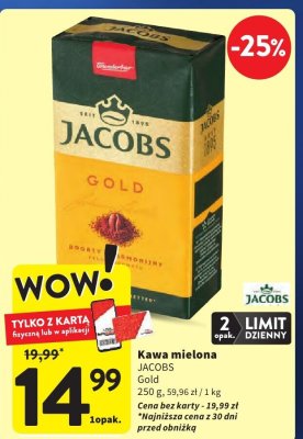 Kawa mielona JACOBS Gold promocja w Intermarche