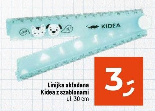 Linijka składana z szablonami 30 cm Kidea promocja