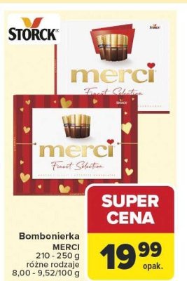 Bombonierka MERCI różne rodzaje 210-250g promocja w Carrefour