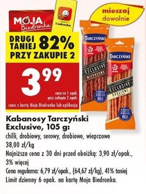 Kabanosy wieprzowe Tarczy艅ski exclusive promocja