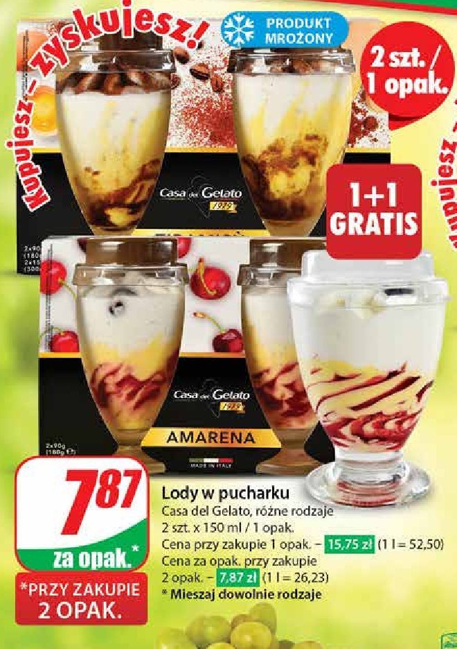 Lody amarena CASA DEL GELATO promocja