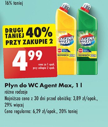 Płyn do wc leśny Agent max promocja