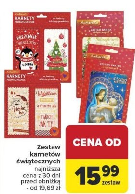 Zestaw karnetów świątecznych promocja w Carrefour
