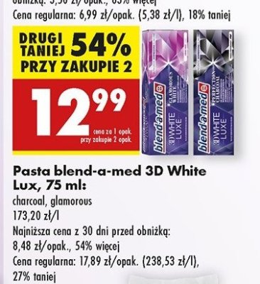 Pasta do z臋b贸w glamourous white Blend-a-med 3d white luxe promocja