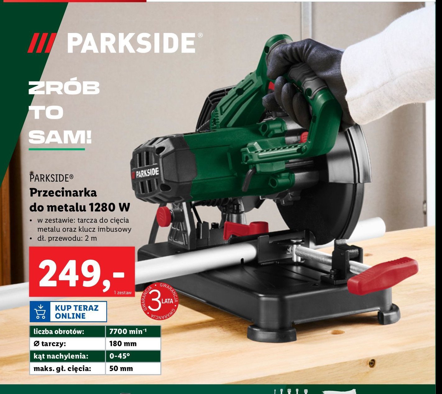 Przecinarka 1280 w Parkside promocja w Lidl