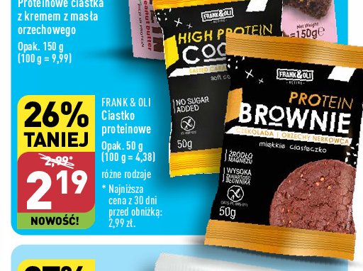 Ciastko proteinowe brownie Frank&oli promocja