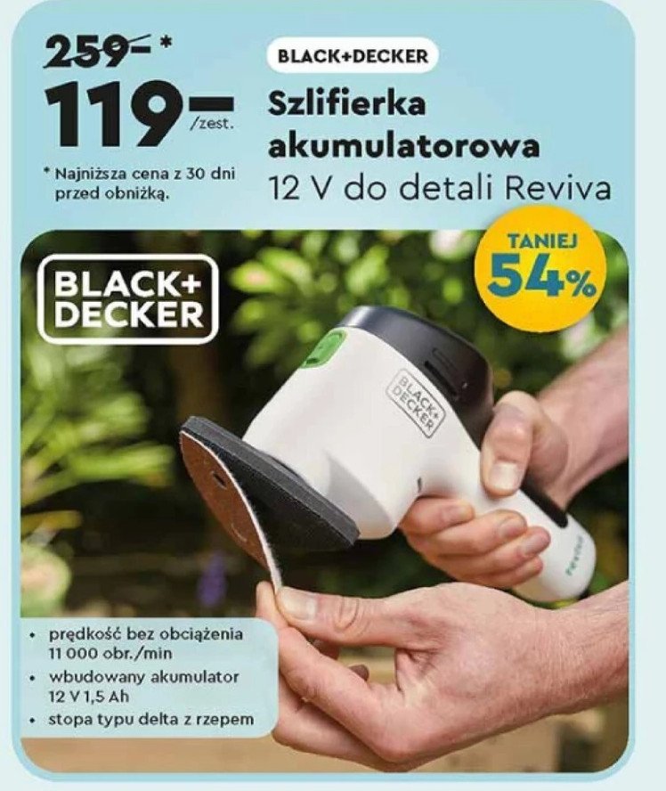 Szlifierka 12v reviva Black & decker promocja