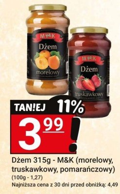 Dżem 315g - M&K (morelowy, truskawkowy, pomarańczowy) promocja w Hitpol