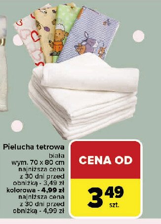 Pielucha tetrowa 70 x 80 cm biała promocja w Carrefour