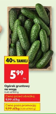 Ogórek gruntowy na wagę promocja w Biedronka