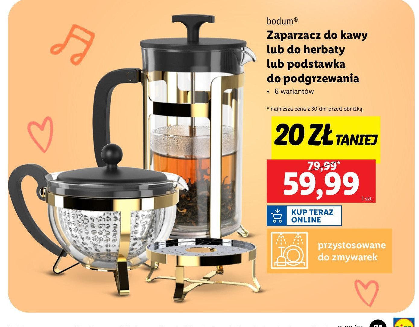 Zaparzacz do herbaty 1 l Bodum promocja w Lidl