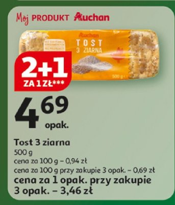 Tost 3 ziarna promocja w Auchan