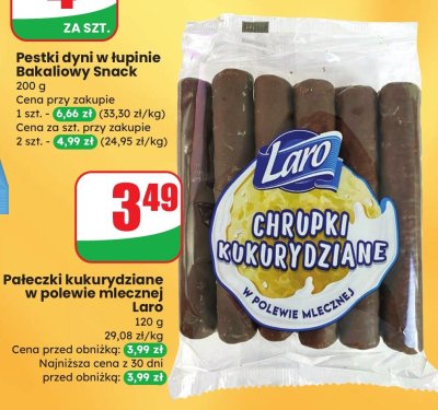 Pałeczki kukurydziane w polewie mlecznej Laro promocja w Dino