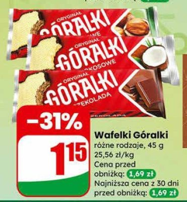 Wafelki Góralki różne rodzaje promocja w Dino