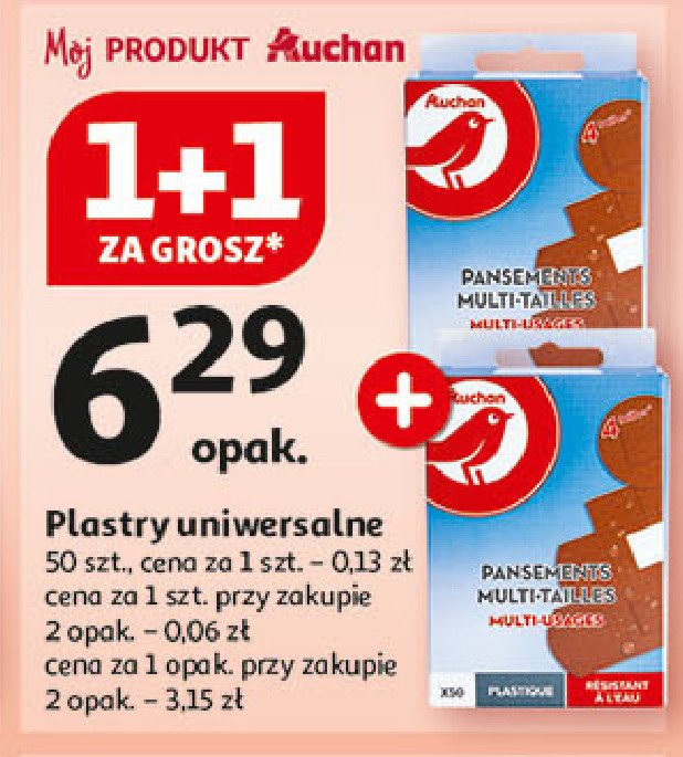 Plastry opatrunkowe wodoodporne Auchan promocja