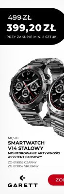 Zegarek męski Smartwatch V14 stalowy czarny ZG-019055 promocja w Briju