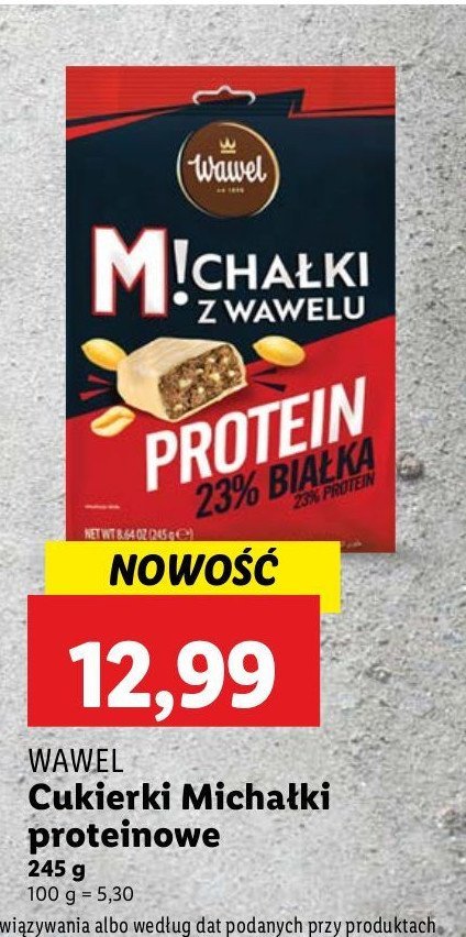 Cukierki protein Wawel michałki z wawelu protein promocja w Lidl