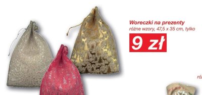 Woreczki na prezenty różne wzory 47,5 x 35 cm promocja w KiK