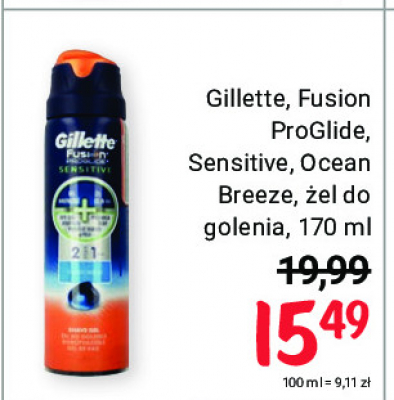 Żel do golenia ocean breeze Gillette fusion proglide promocja