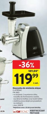 Maszynka do mielenia mięsa CLATRONIC FW 3803 promocja w Intermarche