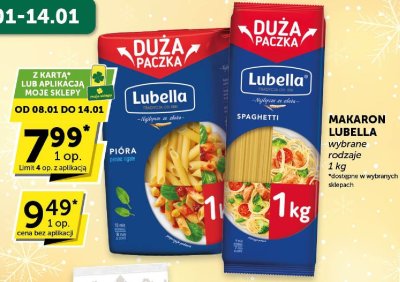 Makaron Lubella wybrane rodzaje Spaghetti promocja w Groszek