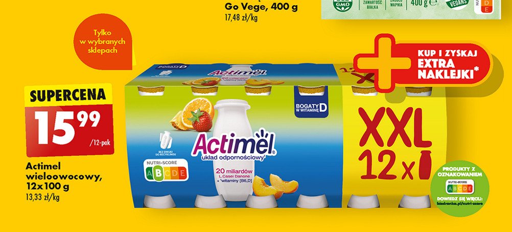 Jogurt owocowy mix Danone actimel promocja
