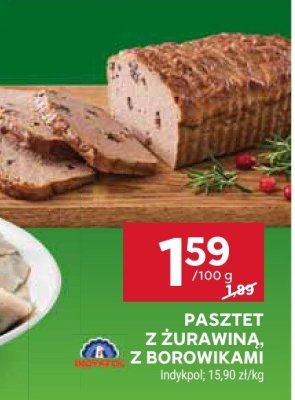 Pasztet z żurawiną, z borówkami Indykpol promocja w Stokrotka